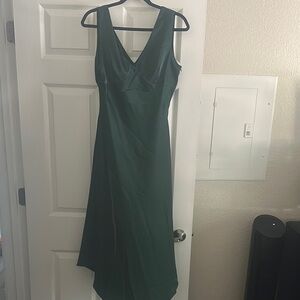 Chic Asymmetrical Green Dress